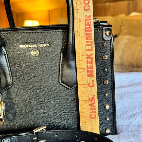 Michael Kors Black Satchel with Gold-Tone Accents (Retail 358.00) - Picture 3 of 8